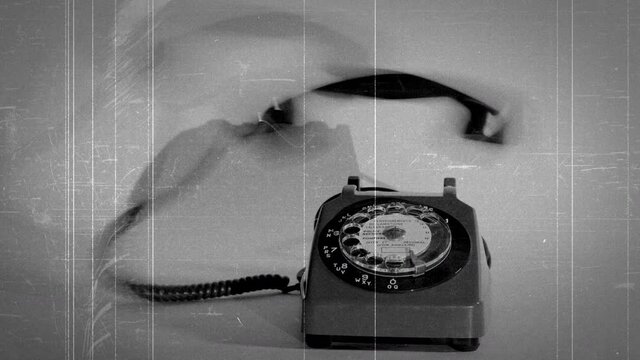 Animated footage of vintage rotary telephone