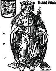 Fototapeta na wymiar William II King of England - vector illustration with ABODE Fresco 