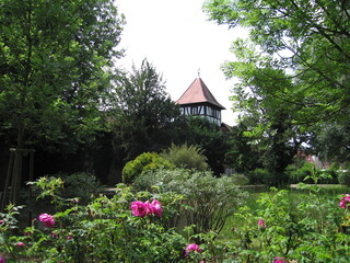 Stadtgarten Michelstadt mit Spitzem Turm