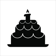 birthday cake icon on a white background .ep 10