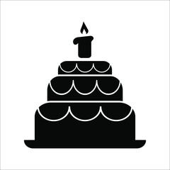 birthday cake icon on a white background .ep 10