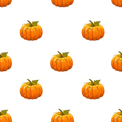 fall pattern with a pumpkin on a white background on halloween harvest