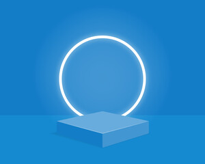 Empty cylinder podium on minimal background. Abstract minimal scene with geometric shape object. Design for product presentation. 3d vector illustration. 