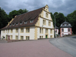 Fototapeta na wymiar Michelstadt, Steinbach Schlossplatz Schloss Fürstenau im Odenwald in Hessen