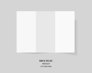 Blank trifold brochure mockup isolated on grey background. Mockup vector isolated. Template design. Realistic vector illustration.