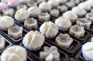 Thai desserts, white muffin cupcake, or cotton-wool cake