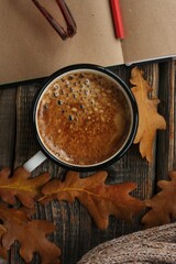 Coffee Americano and Notepad on the table 