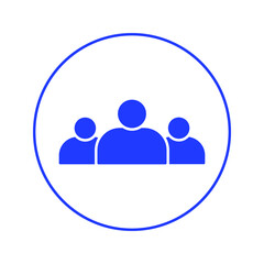 business client icon, people group with  line sign - vector illustration.