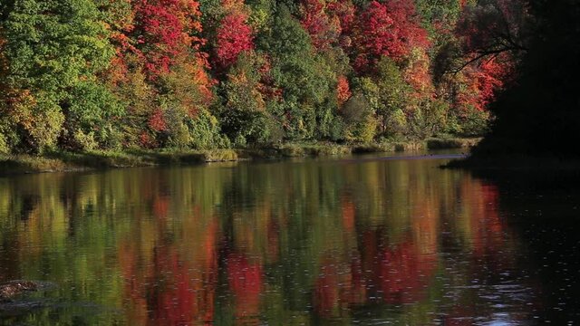 The Grand River in early Autumn, shot in Kitchener, Ontario, Canada.