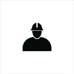 Vector icon of a construction worker with a white background