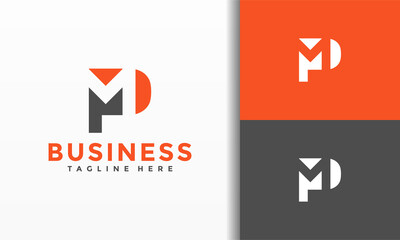 monogram letters PM logo - obrazy, fototapety, plakaty