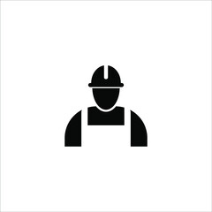 Vector icon of a construction worker with a white background