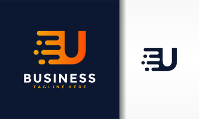 letter U fast moving logo