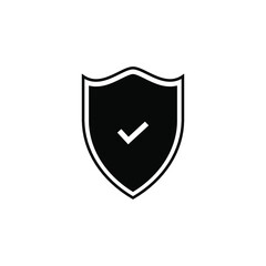 Shield Check Mark Icon Vector Illustration. on white backround