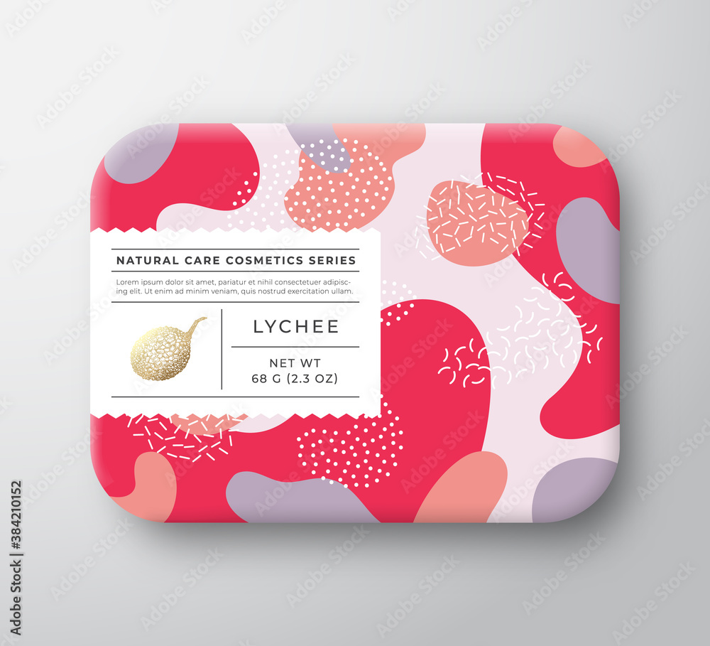 Canvas Prints fruits bath cosmetics box. vector wrapped paper container with care label cover. packaging design. m