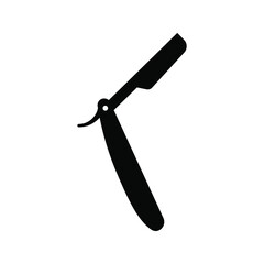 isolated black and white razor icon on a white background, barbershop vector tool