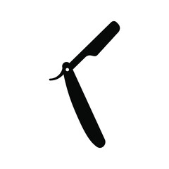 isolated black and white razor icon on a white background, barbershop vector tool