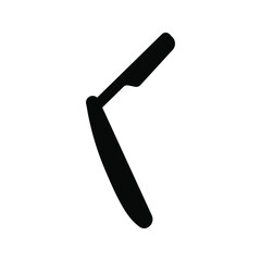 isolated black and white razor icon on a white background, barbershop vector tool