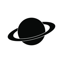 Planet Saturn with planetary ring system flat vector icon for astronomy apps and websites. eps 10