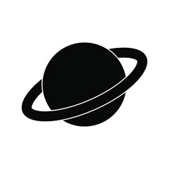 Planet Saturn with planetary ring system flat vector icon for astronomy apps and websites. eps 10