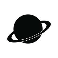 Planet Saturn with planetary ring system flat vector icon for astronomy apps and websites. eps 10