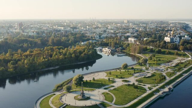 Aerial view of Yaroslavl. It is a part of the Golden Ring group of ancient towns