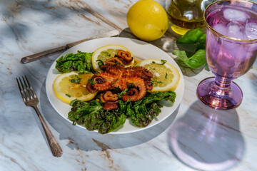 Greek Lemon Grilled Octopus