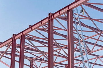 Obraz premium Steel Frames of A Building Under Construction