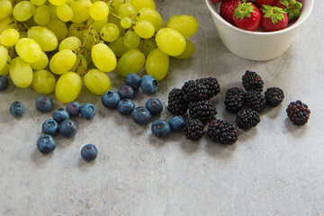 a mix of fruits on the table, healthy diet
