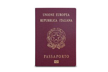 passport isolated on white background, Italian passport, European Union