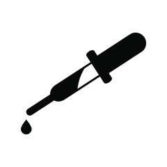 Eye Dropper, Medicine Pipette. Flat Vector Icon illustration. Simple black symbol on white background.