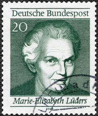 GERMANY - 1969: shows Marie Elisabeth Luders (1878-1966), members of the German Reichstag, Famous Women, 1969