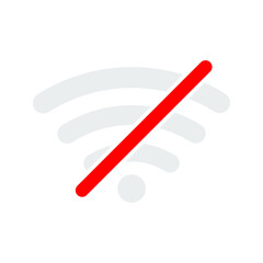 no wifi sign symbol on white background, Wireless wifi icon sign flat design vector illustration set.