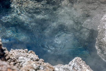 Geothermal pool with boiling water