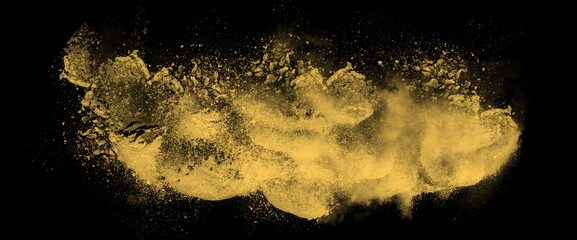 explosion of orange powder and smoke
