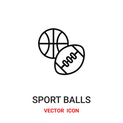 sport balls icon vector symbol. sport balls symbol icon vector for your design. Modern outline icon for your website and mobile app design.