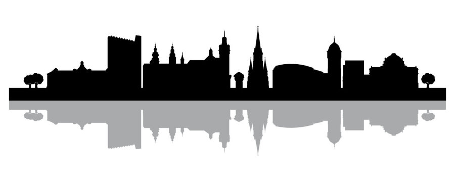 Skyline Chemnitz &ndash; Umriss der Stadt als Vektor Grafik