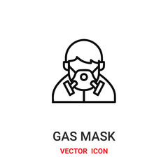 Gas mask vector icon. Modern, simple flat vector illustration for website or mobile app.Gas mask symbol, logo illustration. Pixel perfect vector graphics	