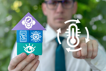 Climate Control House Automatic Smart Computing System. Home Temeperature Humidity Regulation.
