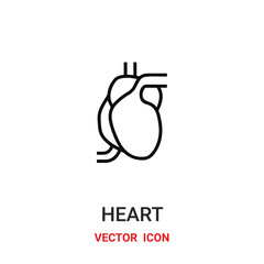 heart icon vector symbol. heart symbol icon vector for your design. Modern outline icon for your website and mobile app design.