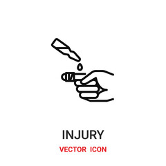 injury icon vector symbol. injury symbol icon vector for your design. Modern outline icon for your website and mobile app design.