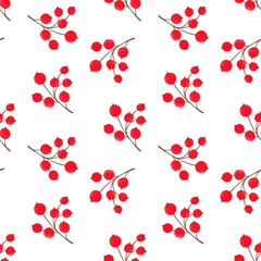 seamless pattern watercolor illustration christmas new year berry