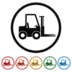 Forklift ring icon, color set