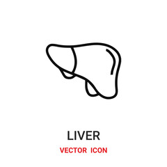 Liver vector icon. Modern, simple flat vector illustration for website or mobile app.Human organ symbol, logo illustration. Pixel perfect vector graphics	