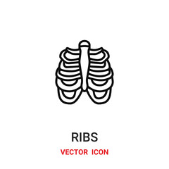 ribs icon vector symbol. ribs symbol icon vector for your design. Modern outline icon for your website and mobile app design.