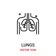 lungs icon vector symbol. lungs symbol icon vector for your design. Modern outline icon for your website and mobile app design.
