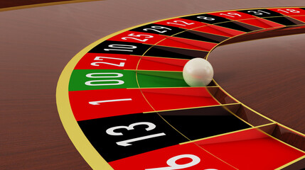 Obraz premium Casino Roulette wheel closeup