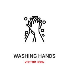 Hand washing vector icon . Modern, simple flat vector illustration for website or mobile app.Wash hand or coronavirus symbol, logo illustration. Pixel perfect vector graphics