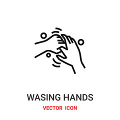 hand washing icon vector symbol. hand washing symbol icon vector for your design. Modern outline icon for your website and mobile app design.