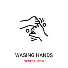 Hand wasging vector icon. Modern, simple flat vector illustration for website or mobile app.Soap and water symbol, logo illustration. Pixel perfect vector graphics	